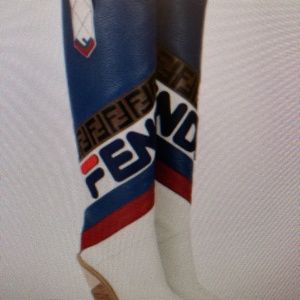 Fendi Multi White Mania Western Boots